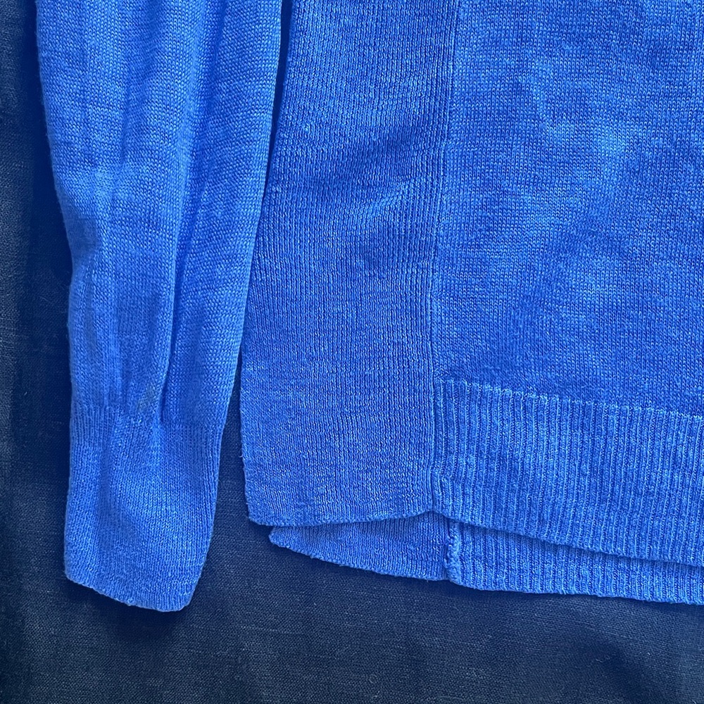 J. Crew Cornflower Blue Linen Long Sleeve Sweater XS - Picture 2 of 10